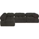  Manufacturer Color_Brown -- Ames 102" Brown Boucle Fabric Upholstered 4 pc Modular Sectional IMAGE 4