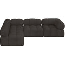  Manufacturer Color_Brown -- Ames 102" Brown Boucle Fabric Upholstered 4 pc Modular Sectional IMAGE 5