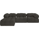  Manufacturer Color_Brown -- Ames 102" Brown Boucle Fabric Upholstered 4 pc Modular Sectional IMAGE 4