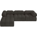 Manufacturer Color_Brown -- Ames 102" Brown Boucle Fabric Upholstered 4 pc Modular Sectional IMAGE 5