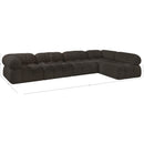  Manufacturer Color_Brown -- Ames 136" Brown Boucle Fabric Upholstered 5 pc Modular Sectional IMAGE 13