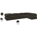  Manufacturer Color_Brown -- Ames 136" Brown Boucle Fabric Upholstered 5 pc Modular Sectional IMAGE 14