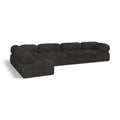  Manufacturer Color_Brown -- Ames 136" Brown Boucle Fabric Upholstered 5 pc Modular Sectional IMAGE 1