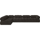  Manufacturer Color_Brown -- Ames 136" Brown Boucle Fabric Upholstered 5 pc Modular Sectional IMAGE 4