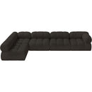  Manufacturer Color_Brown -- Ames 136" Brown Boucle Fabric Upholstered 5 pc Modular Sectional IMAGE 5