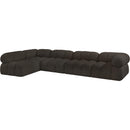  Manufacturer Color_Brown -- Ames 136" Brown Boucle Fabric Upholstered 5 pc Modular Sectional IMAGE 6