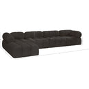  Manufacturer Color_Brown -- Ames 136" Brown Boucle Fabric Upholstered 5 pc Modular Sectional IMAGE 13