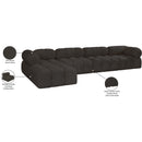  Manufacturer Color_Brown -- Ames 136" Brown Boucle Fabric Upholstered 5 pc Modular Sectional IMAGE 14