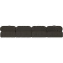  Manufacturer Color_Brown -- Ames 136" Brown Boucle Fabric Upholstered 5 pc Modular Sectional IMAGE 3