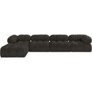  Manufacturer Color_Brown -- Ames 136" Brown Boucle Fabric Upholstered 5 pc Modular Sectional IMAGE 4