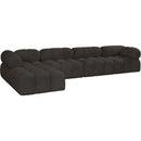  Manufacturer Color_Brown -- Ames 136" Brown Boucle Fabric Upholstered 5 pc Modular Sectional IMAGE 6