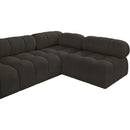  Manufacturer Color_Brown -- Ames 136" Brown Boucle Fabric Upholstered 5 pc Modular Sectional IMAGE 8
