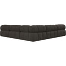  Manufacturer Color_Brown -- Ames 102" Brown Boucle Fabric Upholstered 5 pc Modular Sectional IMAGE 3