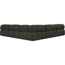 Meridian Ames Brown Boucle Fabric Modular Sectional IMAGE 3