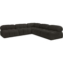  Manufacturer Color_Brown -- Ames 102" Brown Boucle Fabric Upholstered 5 pc Modular Sectional IMAGE 4