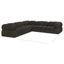  Manufacturer Color_Brown -- Ames 102" Brown Boucle Fabric Upholstered 5 pc Modular Sectional IMAGE 15