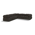  Manufacturer Color_Brown -- Ames 102" Brown Boucle Fabric Upholstered 5 pc Modular Sectional IMAGE 1
