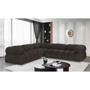  Manufacturer Color_Brown -- Ames 102" Brown Boucle Fabric Upholstered 5 pc Modular Sectional IMAGE 2
