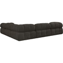  Manufacturer Color_Brown -- Ames 102" Brown Boucle Fabric Upholstered 5 pc Modular Sectional IMAGE 3