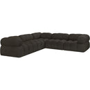  Manufacturer Color_Brown -- Ames 102" Brown Boucle Fabric Upholstered 5 pc Modular Sectional IMAGE 4