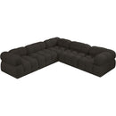 Meridian Ames Brown Boucle Fabric Modular Sectional IMAGE 5