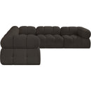  Manufacturer Color_Brown -- Ames 102" Brown Boucle Fabric Upholstered 5 pc Modular Sectional IMAGE 7