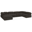  Manufacturer Color_Brown -- Ames 136" Brown Boucle Fabric Upholstered 6 pc Modular Sectional IMAGE 16