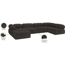  Manufacturer Color_Brown -- Ames 136" Brown Boucle Fabric Upholstered 6 pc Modular Sectional IMAGE 17