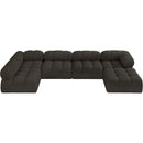 Manufacturer Color_Brown -- Ames 136" Brown Boucle Fabric Upholstered 6 pc Modular Sectional IMAGE 5