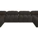 Manufacturer Color_Brown -- Ames 136" Brown Boucle Fabric Upholstered 6 pc Modular Sectional IMAGE 9