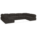  Manufacturer Color_Brown -- Ames 136" Brown Boucle Fabric Upholstered 6 pc Modular Sectional IMAGE 12