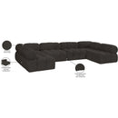  Manufacturer Color_Brown -- Ames 136" Brown Boucle Fabric Upholstered 6 pc Modular Sectional IMAGE 13