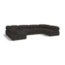  Manufacturer Color_Brown -- Ames 136" Brown Boucle Fabric Upholstered 6 pc Modular Sectional IMAGE 1