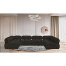  Manufacturer Color_Brown -- Ames 136" Brown Boucle Fabric Upholstered 6 pc Modular Sectional IMAGE 2