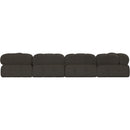  Manufacturer Color_Brown -- Ames 136" Brown Boucle Fabric Upholstered 6 pc Modular Sectional IMAGE 3