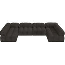  Manufacturer Color_Brown -- Ames 136" Brown Boucle Fabric Upholstered 6 pc Modular Sectional IMAGE 5