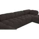  Manufacturer Color_Brown -- Ames 136" Brown Boucle Fabric Upholstered 6 pc Modular Sectional IMAGE 11