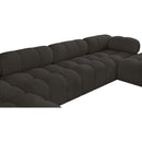 Meridian Ames Brown Boucle Fabric Modular Sectional IMAGE 11