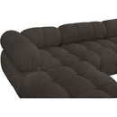  Manufacturer Color_Brown -- Ames 136" Brown Boucle Fabric Upholstered 6 pc Modular Sectional IMAGE 12