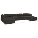  Manufacturer Color_Brown -- Ames 136" Brown Boucle Fabric Upholstered 6 pc Modular Sectional IMAGE 15