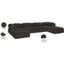  Manufacturer Color_Brown -- Ames 136" Brown Boucle Fabric Upholstered 6 pc Modular Sectional IMAGE 16