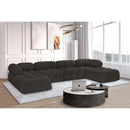  Manufacturer Color_Brown -- Ames 136" Brown Boucle Fabric Upholstered 6 pc Modular Sectional IMAGE 2