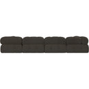  Manufacturer Color_Brown -- Ames 136" Brown Boucle Fabric Upholstered 6 pc Modular Sectional IMAGE 3
