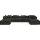  Manufacturer Color_Brown -- Ames 136" Brown Boucle Fabric Upholstered 6 pc Modular Sectional IMAGE 4