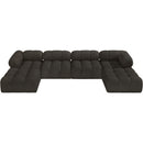  Manufacturer Color_Brown -- Ames 136" Brown Boucle Fabric Upholstered 6 pc Modular Sectional IMAGE 5