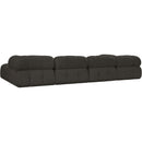Meridian Ames Brown Boucle Fabric Modular Sectional IMAGE 6
