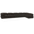 Meridian Ames Brown Boucle Fabric Modular Sectional IMAGE 13