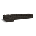  Manufacturer Color_Brown -- Ames 170" Brown Boucle Fabric Upholstered 6 pc Modular Sectional IMAGE 1