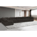  Manufacturer Color_Brown -- Ames 170" Brown Boucle Fabric Upholstered 6 pc Modular Sectional IMAGE 2