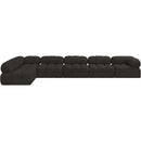  Manufacturer Color_Brown -- Ames 170" Brown Boucle Fabric Upholstered 6 pc Modular Sectional IMAGE 4